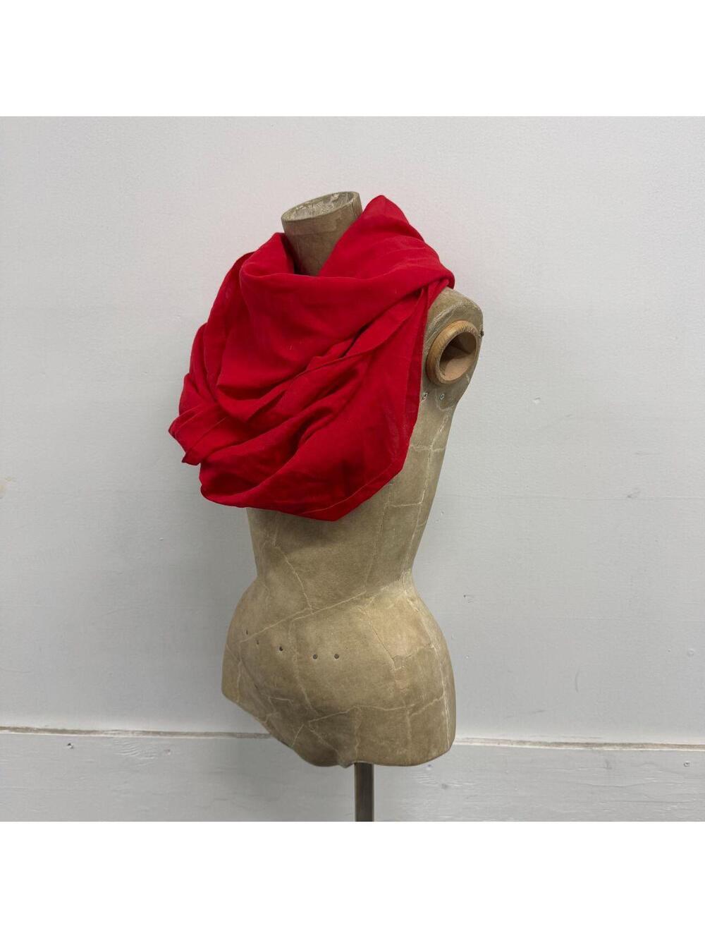 Vibrant Cherry Red Lightweight Jersey Knit Continuous Loop Infinity Scarf